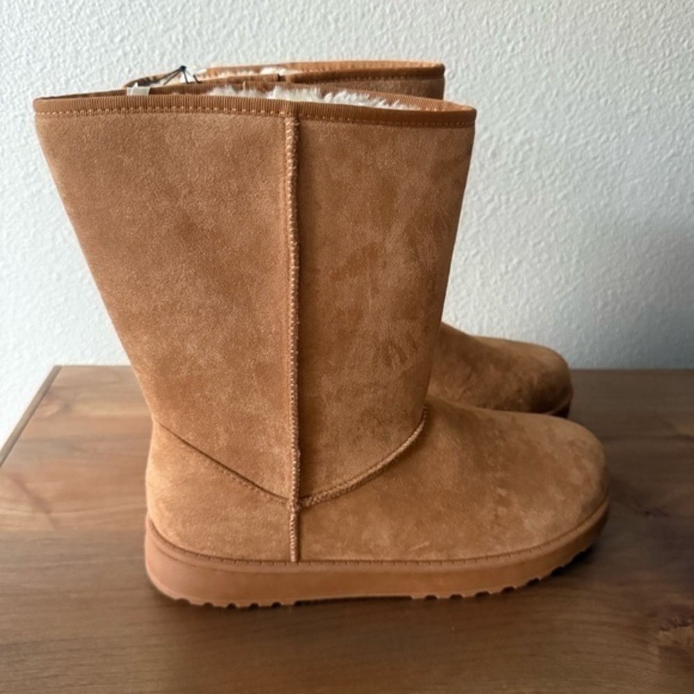 NWT Arizona Jean Company Stratton cognac faux suede boots size 10